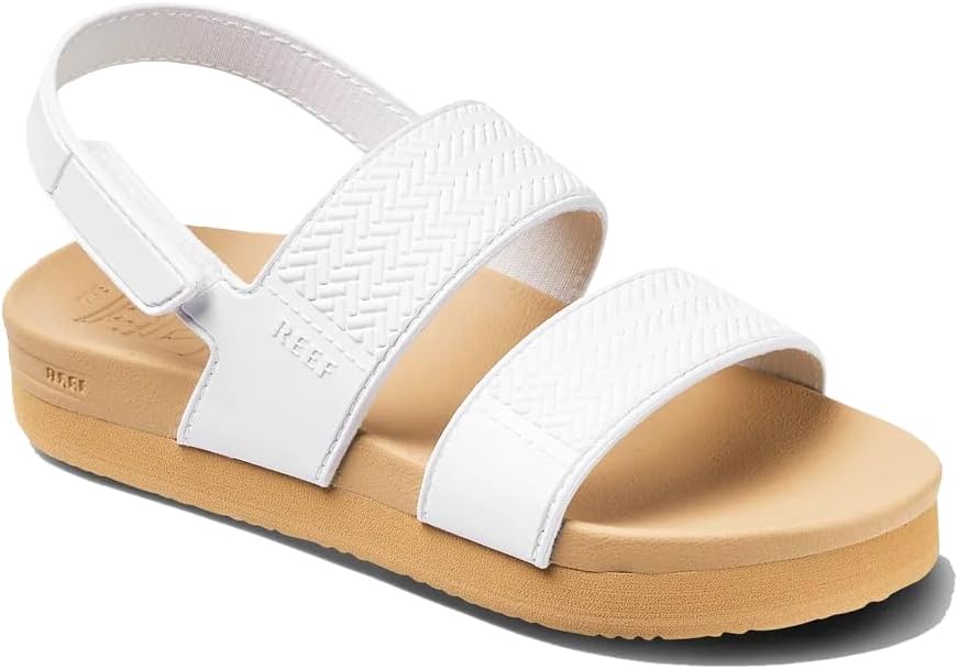 REEF Girls ToddlerLittle Kid Water Vista Platform Sandal, Water Friendly, Adjustable Strap White-tan23