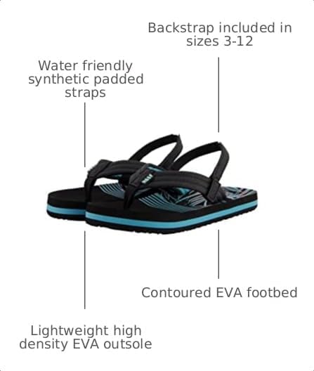 REEF Boys ToddlerLittle Kid Ahi Beach Flip Flop, Soft Cushion Footbed, Water Friendly Tropical Dream