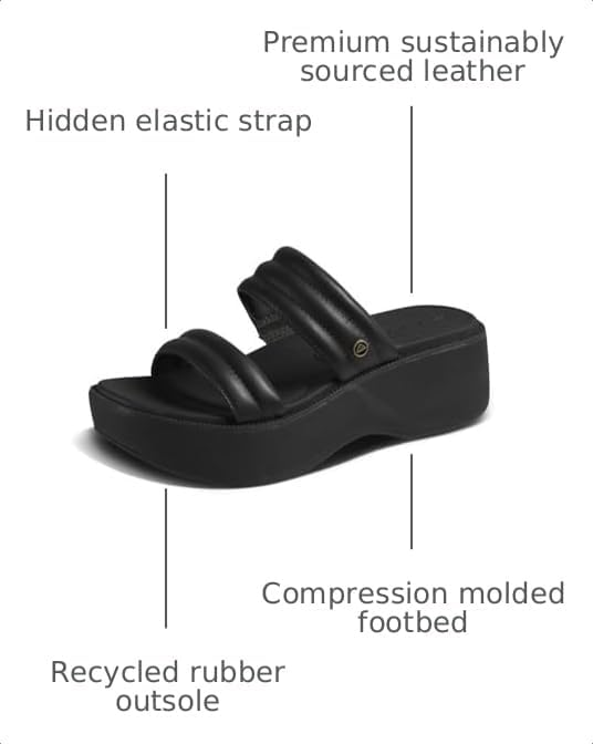 REEF Women's Lofty Lux Hi Slides Black