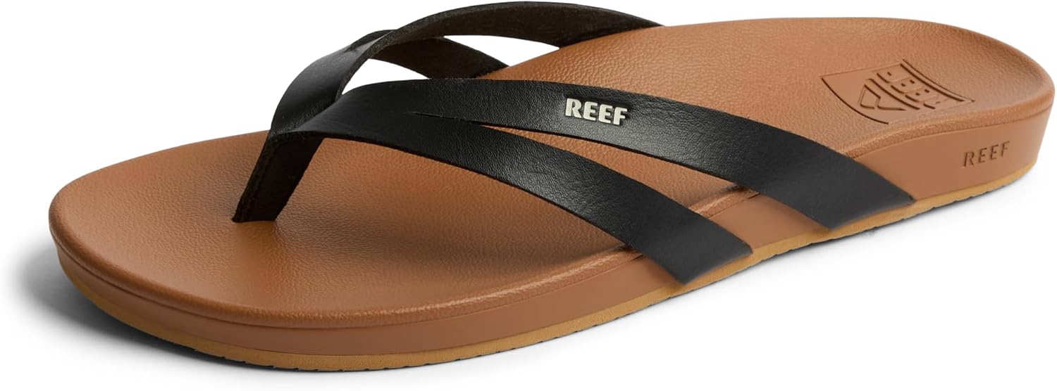 REEF Women's Sandals Cushion Spring Joy Flip Flops BlackTan