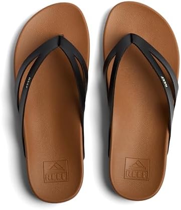 REEF Women's Sandals Cushion Spring Joy Flip Flops BlackTan