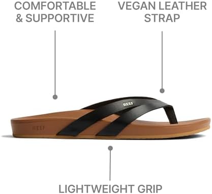 REEF Women's Sandals Cushion Spring Joy Flip Flops BlackTan