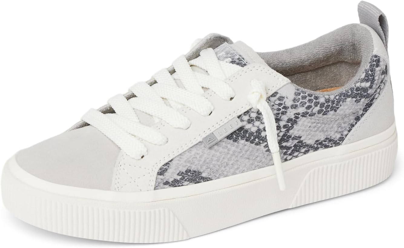 REEF Women's Lay Day Dawn Leather Shoes Snake Suede