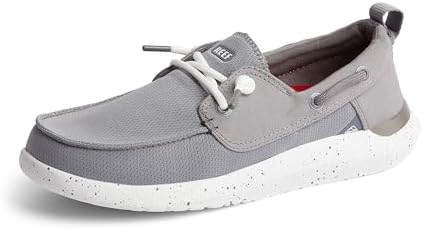 REEF Men's Swellsole Pier Boat Shoes Grey Mesh