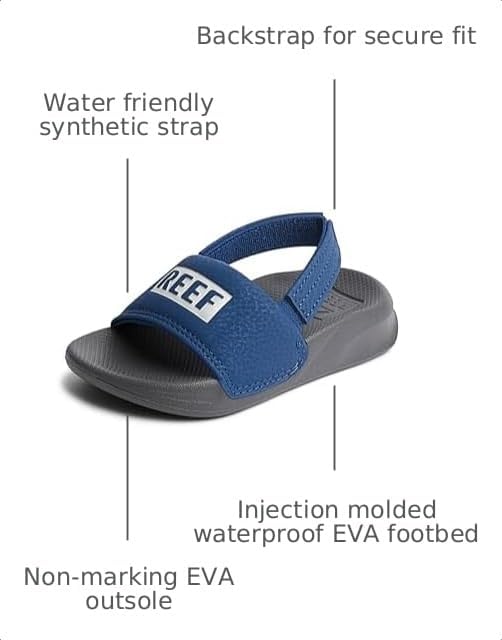 Reef Kids Little One Slide (InfantToddlerLittle Kid) Reef GreyBlue