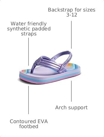 REEF Girls ToddlerLittle Kid Ahi Beach Flip Flop, Soft Cushion Footbed, Water Friendly Candyland