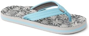 REEF Boys Kids Ahi Beach Flip Flop, Soft Cushion Footbed, Water Friendly Light Blue Palm