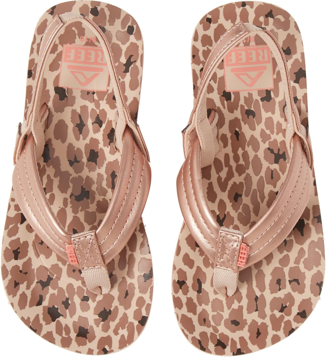 REEF Girls ToddlerLittle Kid Ahi Beach Flip Flop, Soft Cushion Footbed, Water Friendly Cheetah