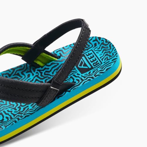 REEF Boys ToddlerLittle Kid Ahi Beach Flip Flop, Soft Cushion Footbed, Water Friendly Blue Coral
