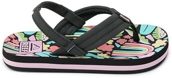 REEF Girls ToddlerLittle Kid Ahi Beach Flip Flop, Soft Cushion Footbed, Water Friendly Tropical Rainbow