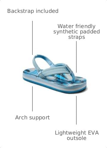 REEF Boys ToddlerLittle Kid Ahi Beach Flip Flop, Soft Cushion Footbed, Water Friendly Surf Palms