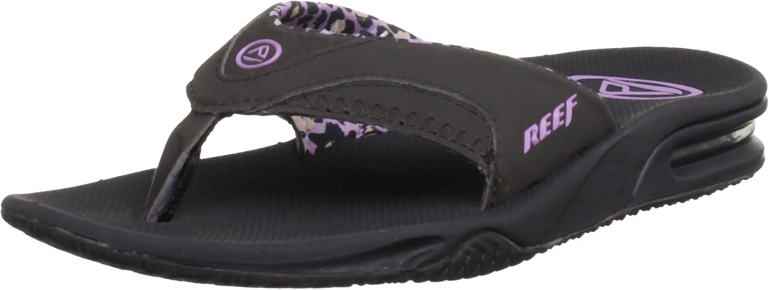 REEF Women's Fanning Bottle Opener Flip Flops Brown Leopard
