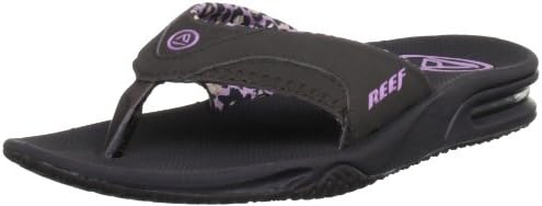 REEF Women's Fanning Bottle Opener Flip Flops Brown Leopard