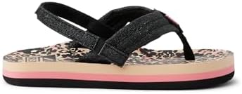 REEF Girls ToddlerLittle Kid Ahi Beach Flip Flop, Soft Cushion Footbed, Water Friendly Floral Cheetah