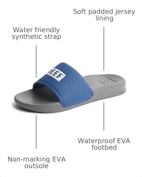 Reef Boys Kids One Slide Sandal Reef GreyBlue