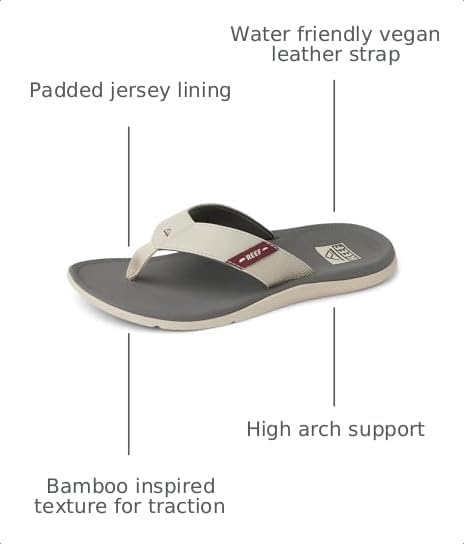 REEF Santa Ana Mens Sandal Tan-grey-maroon