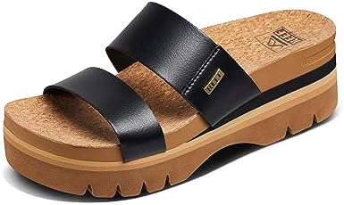 REEF Cushion Vista Higher Women's Platform Fashion Sandal, Arch Support, Ultra Soft Cushion Footbed Black