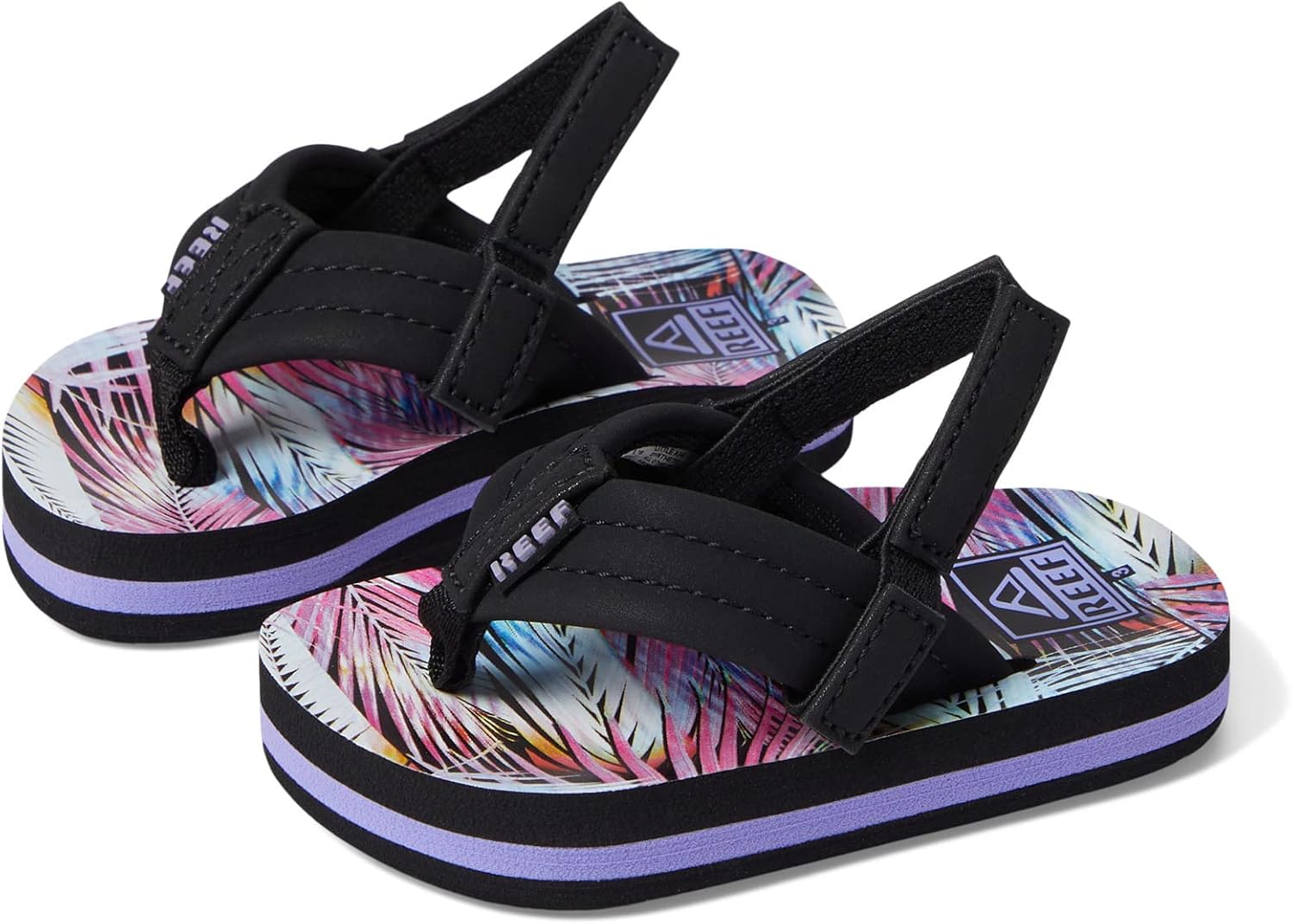 REEF Girls ToddlerLittle Kid Ahi Beach Flip Flop, Soft Cushion Footbed, Water Friendly Palm Fronds