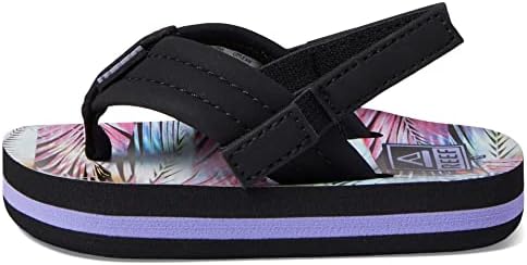 REEF Girls ToddlerLittle Kid Ahi Beach Flip Flop, Soft Cushion Footbed, Water Friendly Palm Fronds