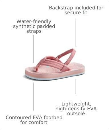 REEF Girls ToddlerLittle Kid Ahi Beach Flip Flop, Soft Cushion Footbed, Water Friendly Pink Oasis