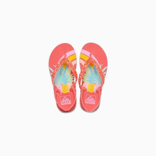 REEF Little Stargazer Prints Girls Sandal Pineapple Rainbows