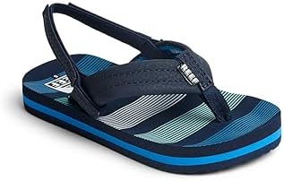 REEF Boys ToddlerLittle Kid Ahi Beach Flip Flop, Soft Cushion Footbed, Water Friendly Deep Sea Stripes