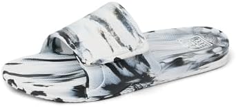 REEF Men's Sandals Fanning Slide H20 BlackWhite Marble