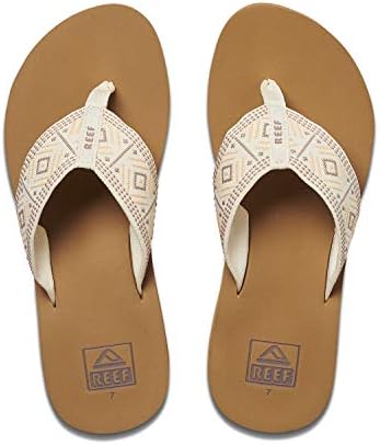 REEF Women's Sandals Spring Woven Flip Flops Vintage White