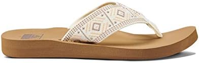 REEF Women's Sandals Spring Woven Flip Flops Vintage White