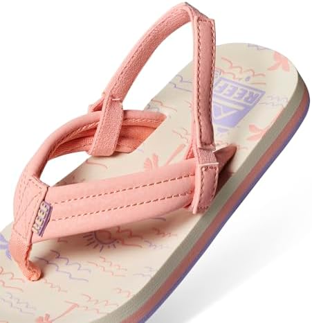 REEF Girls ToddlerLittle Kid Ahi Beach Flip Flop, Soft Cushion Footbed, Water Friendly Vintage Oasis