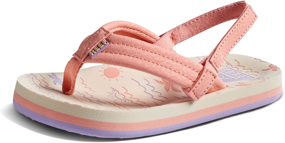 REEF Girls ToddlerLittle Kid Ahi Beach Flip Flop, Soft Cushion Footbed, Water Friendly Vintage Oasis