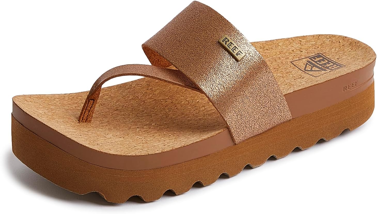 REEF Women's Cushion Sol Hi Platform Sandals Copper