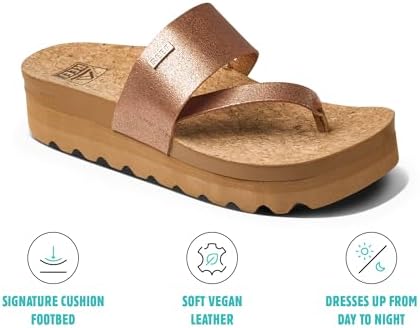 REEF Women's Cushion Sol Hi Platform Sandals Copper
