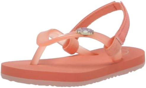Reef Girls' Little Charming Backstrap Flip Flop Sandals Peach Parfait