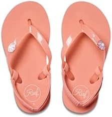 Reef Girls' Little Charming Backstrap Flip Flop Sandals Peach Parfait
