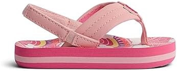 REEF Girls ToddlerLittle Kid Ahi Beach Flip Flop, Soft Cushion Footbed, Water Friendly Rainbows and Clouds23