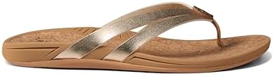 REEF Pacific Joy Women's Flip Flop, Vegan Leather Strap and Soft Cushion Footbed Golden Hour