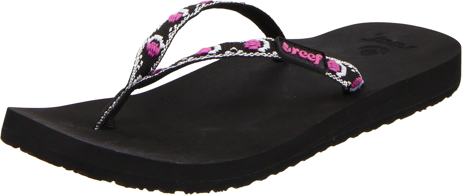 REEF Womens Sandals, Ginger BlackPurpleSilver