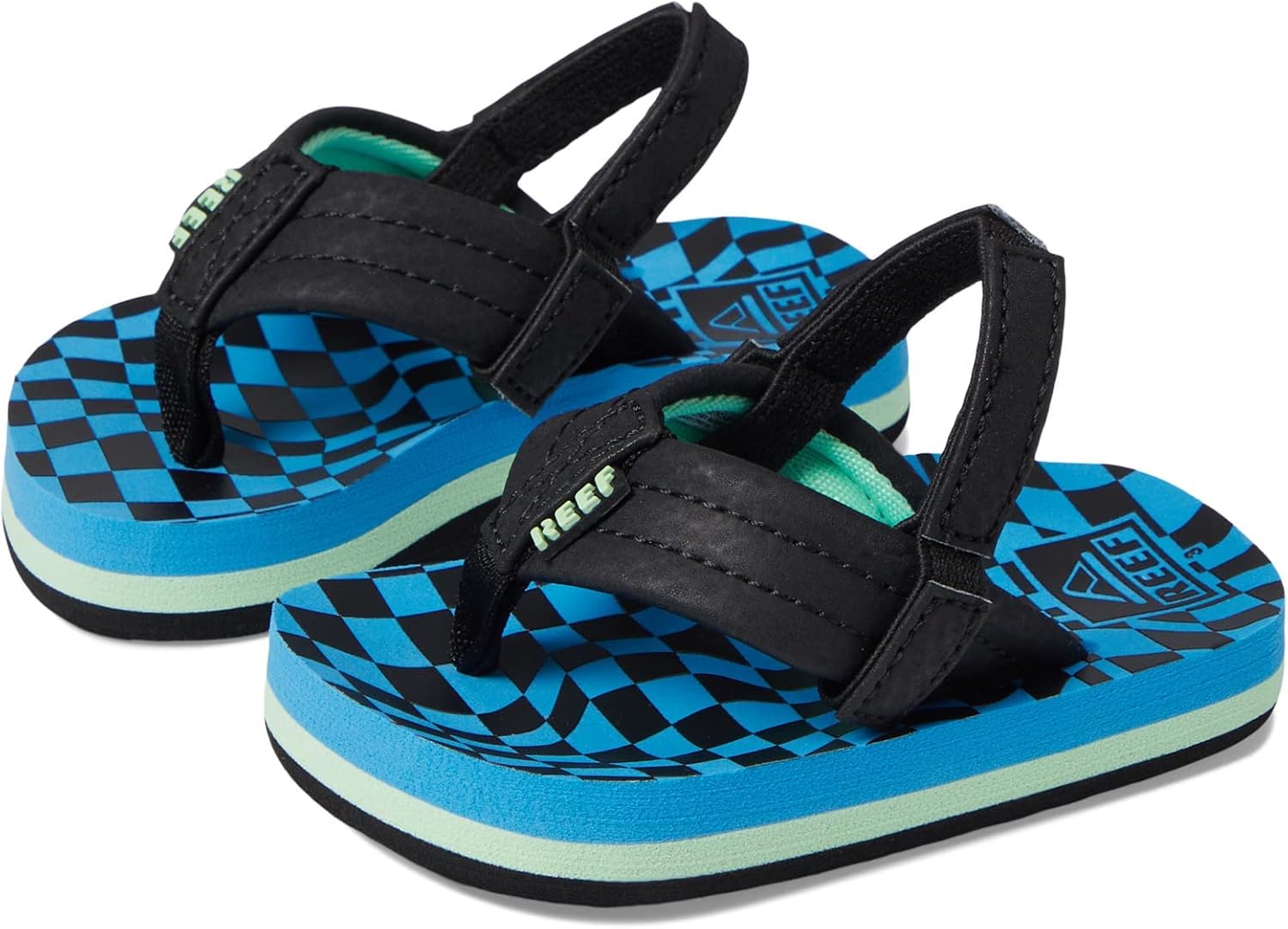 REEF Boys ToddlerLittle Kid Ahi Beach Flip Flop, Soft Cushion Footbed, Water Friendly Swell Checkers