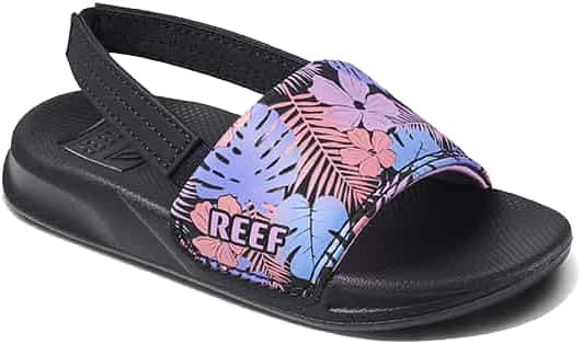 REEF Girls ToddlerLittle Kids One Slide Sandal Purple Fronds