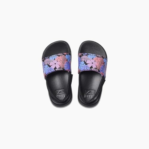 REEF Girls ToddlerLittle Kids One Slide Sandal Purple Fronds