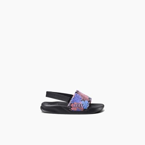 REEF Girls ToddlerLittle Kids One Slide Sandal Purple Fronds