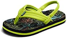 REEF Boys ToddlerLittle Kid Ahi Beach Flip Flop, Soft Cushion Footbed, Water Friendly Neon Palm