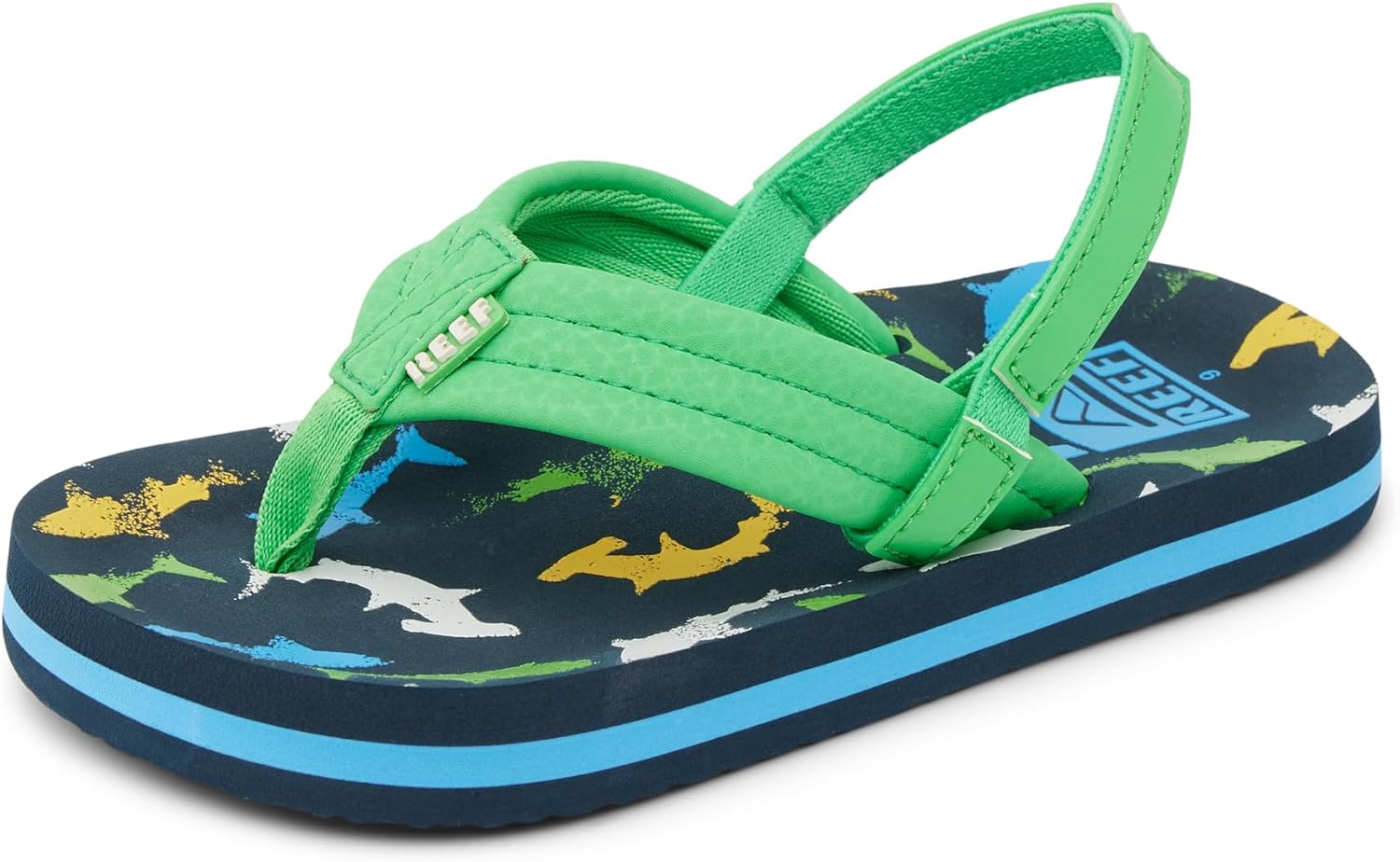 REEF Boys ToddlerLittle Kid Ahi Beach Flip Flop, Soft Cushion Footbed, Water Friendly Multi Shark