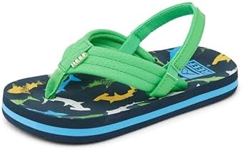 REEF Boys ToddlerLittle Kid Ahi Beach Flip Flop, Soft Cushion Footbed, Water Friendly Multi Shark