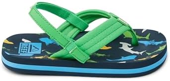 REEF Boys ToddlerLittle Kid Ahi Beach Flip Flop, Soft Cushion Footbed, Water Friendly Multi Shark