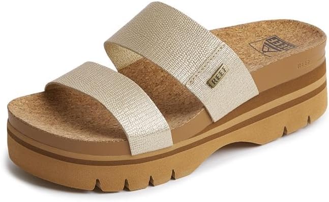 REEF Cushion Vista Higher Women's Platform Fashion Sandal, Arch Support, Ultra Soft Cushion Footbed Champagne