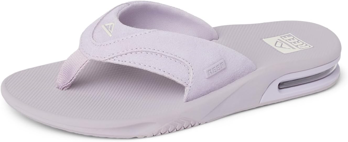 REEF Women's Fanning Bottle Opener Flip Flops Lavender Suede