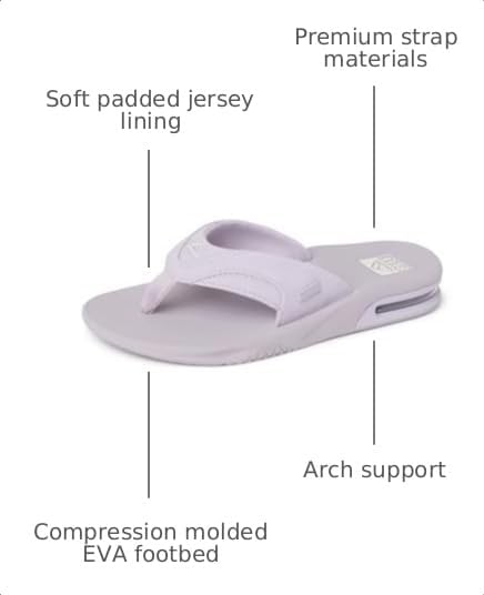 REEF Women's Fanning Bottle Opener Flip Flops Lavender Suede