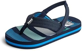 REEF Boys ToddlerLittle Kid Ahi Beach Flip Flop, Soft Cushion Footbed, Water Friendly Deep Sea Stripes